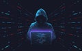 Cyber hacker attack concept. Abstract digital hacker man