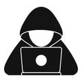 Cyber hacker icon, simple style