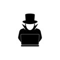 Cyber hacker icon web design isolated on white background Royalty Free Stock Photo