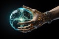 Cyber Hand With Planet Earth Royalty Free Stock Photo