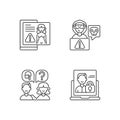 Cyber harassment linear icons set Royalty Free Stock Photo