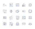 Cyber home line icons collection. Security, Connectivity, Smart, Automation, Nerk, Integration, Innovations vector and