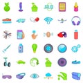 Cyber icons set, cartoon style Royalty Free Stock Photo