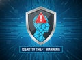 Cyber Identity Theft Protection Shield Concept Royalty Free Stock Photo
