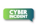 Cyber incident - event that could jeopardize the confidentiality or availability of digital information, text concept message Royalty Free Stock Photo