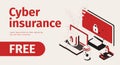 Cyber Insurance Isometric Banner