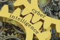 Cyber Intelligence concept on the gearwheels, 3D rendering