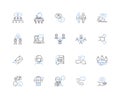 Cyber intelligence line icons collection. Malware, Threats, Hacking, Security, Surveillance, Vulnerabilities, Cybercrime