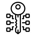 Cyber key icon outline vector. Crime hacker