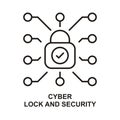 Cyber lock and security icon design.