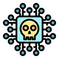 Cyber malware icon color outline vector Royalty Free Stock Photo