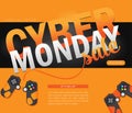 Cyber Monday background design. EPS 10 vector illustration Royalty Free Stock Photo