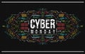 Cyber monday background with futuristic user interface.