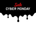 Cyber Monday Background with Sale Tag on Red