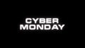 Cyber Monday banner with RGB glitch effect.