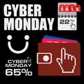 Cyber monday, Big Sale, creative template on flat design Royalty Free Stock Photo