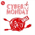 Cyber monday, Big Sale, creative template on flat design Royalty Free Stock Photo