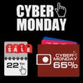 Cyber monday, Big Sale, creative template on flat design Royalty Free Stock Photo