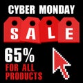 Cyber monday, Big Sale, creative template on flat design Royalty Free Stock Photo