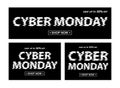 Cyber monday black banners. Vector different proportion banners