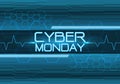 Cyber Monday blue digital design modern futuristic background vector Royalty Free Stock Photo