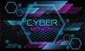 Cyber monday blue pink circuit on dark grey metallic hexagon mesh design modern futuristic technology background vector Royalty Free Stock Photo