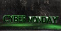 Cyber Monday 3D text on distressed textured background. Cyber Monday sales banner background. 3D illustration Royalty Free Stock Photo