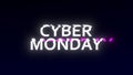 Cyber Monday glitch banner. Cyber Monday glitchy text.