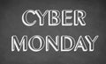 CYBER MONDAY handwritten chalk text