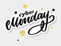 Cyber monday letter. Cyber monday sale banner vector. Cyber monday banner design. Technology background. Concept event advertising