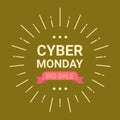 Cyber Monday Logo Design Big Sale Event Flyer, Online Shopping Deals Concept Royalty Free Stock Photo