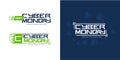 Cyber monday logo design templates with technology dark blue abstract background, illustration. Royalty Free Stock Photo