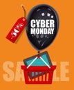 Cyber monday poster in flat design.