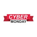 Cyber monday, promo ribbon special template