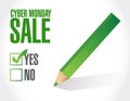 Cyber Monday Sale approval check mark message concept Royalty Free Stock Photo