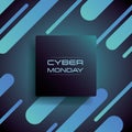 Cyber Monday sale banner vector concept in 3d with modern shape pattern background. Special offers promotion, best deals Royalty Free Stock Photo