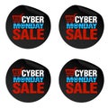 Concept modern stickers set, big, new, hot, mega cyber monday sale