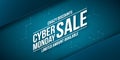 Cyber Monday Sale, crazy discounts, vector banner template.