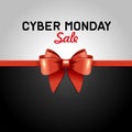 Cyber Monday Sale design poster with Ribbon and Royalty Free Stock Photo