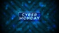 Cyber monday sale flyer. Cyber monday banner. Special offer price sign. Technology background, computer chip, motherboard. Vector