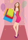 Cyber monday sale happy shopping woman vector design eps Black Fridays discount pictures Black Friday eps shop bag clipart icon