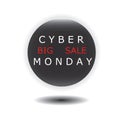 Cyber Monday Sale icon round glass isolated on white background vector