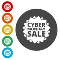 Cyber monday sale inscription circle design