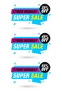Cyber monday sale labels set. Super sale 35%, 45%, 55% off discount Royalty Free Stock Photo