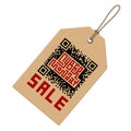 Cyber Monday Sale Lettering with QR-code on Price Tag