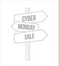 Cyber Monday Sale multiple destination line street sign