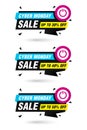 Cyber monday sale origami labels set. Sale 30%, 40%, 50% off discount Royalty Free Stock Photo