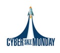 Cyber Monday Sale rocket smoke message