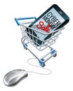 Cyber Monday Sale Phone Trolley Mouse Sign Royalty Free Stock Photo