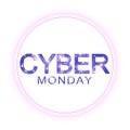 Cyber Monday Sale sign template. Promotional banner design. Label Cyber Monday Sale. Royalty Free Stock Photo
